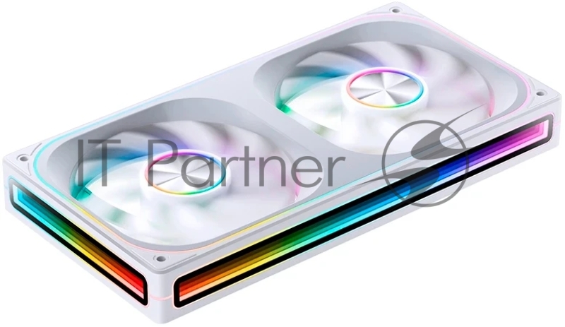 Кулер для корпуса/ Case Cooler JONSBO ZA-240WR Reverse (2x120x120mm, 4-pin PWM, ARGB, 62.4CFM, 37.3dBA, 2400RPM, White, Single-Frame RGB Fan Unit)