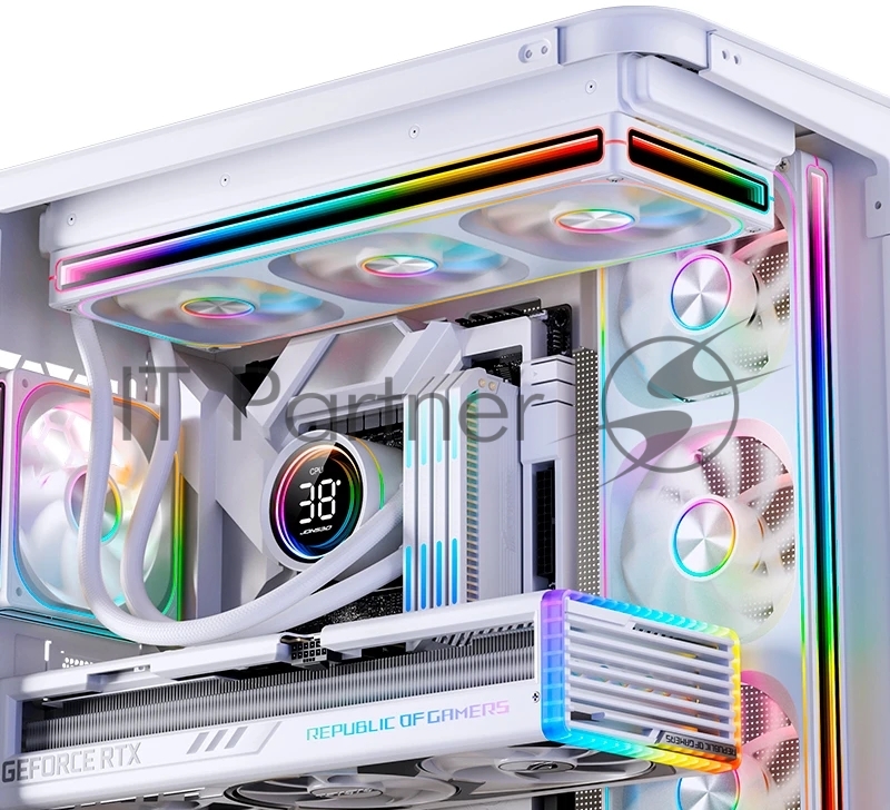 Кулер для корпуса/ Case Cooler JONSBO ZA-120WR Reverse (120x120x28mm, 4-pin PWM, ARGB, 62.4CFM, 37.3dBA, 2400RPM, White)