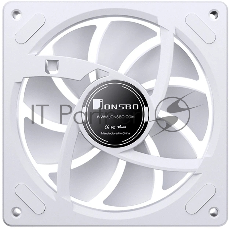 Кулер для корпуса/ Case Cooler JONSBO ZA-120WR Reverse (120x120x28mm, 4-pin PWM, ARGB, 62.4CFM, 37.3dBA, 2400RPM, White)