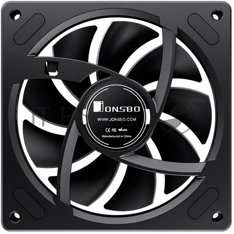 Кулер для корпуса/ Case Cooler JONSBO ZA-120BR Reverse (120x120x28mm, 4-pin PWM, ARGB, 62.4CFM, 37.3dBA, 2400RPM, Black)
