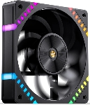 Кулер для корпуса/ Case Cooler JONSBO HF2-120BR Reverse (120x120x25mm, 4-pin PWM, ARGB, 63.3CFM, 29.5dBA, 2200RPM, Black)