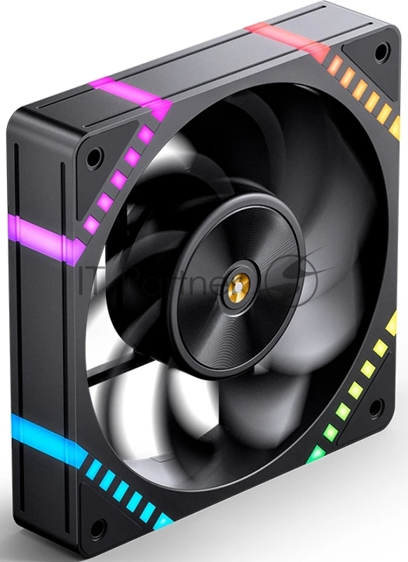 Кулер для корпуса/ Case Cooler JONSBO HF2-120BR Reverse (120x120x25mm, 4-pin PWM, ARGB, 63.3CFM, 29.5dBA, 2200RPM, Black)