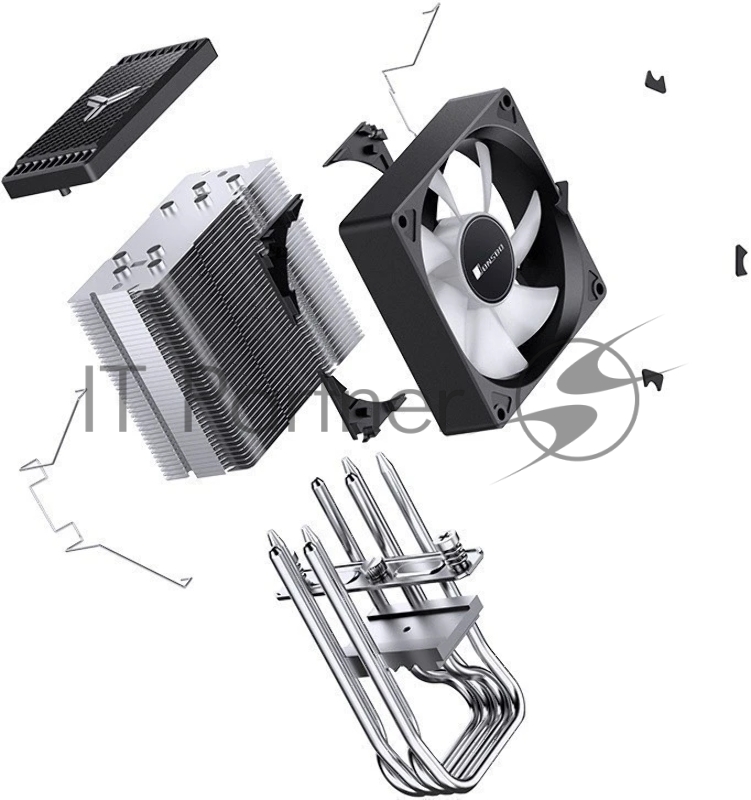 Кулер для процессора/ CPU Cooler JONSBO CR-1400 EVO ARGB (180W, 4-pin PWM, 130mm, Al/Cu, 4x6mm, ARGB, 1x92mm, 38.2CFM, 33.8dBA, 2200RPM, S: 1700/1200/115X, AM4/AM5 Black)