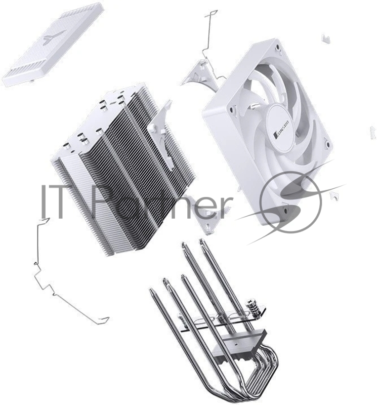 Кулер для процессора/ CPU Cooler JONSBO CR-1000 EVO ARGB (220W, 4-pin PWM, 154mm, Al/Cu, 4x6mm, ARGB, 1x120mm, 59.48CFM, 32.0dBA, 1500RPM, S: 1700/1200/115X, AM4/AM5 White)