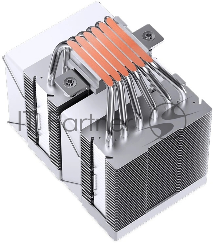 Кулер для процессора/ CPU Cooler JONSBO CR-1400 DV2 (230W, 4-pin PWM, 136mm, Al/Cu, 6x6mm, ARGB, 2x92mm, 38.2CFM, 33.8dBA, 2300RPM, S: 1851/1700/1200/115X/2011, AM4/AM5 White)