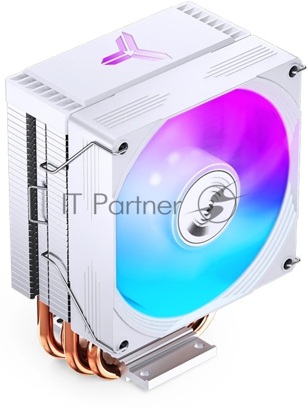 Кулер для процессора/ CPU Cooler JONSBO CR-1300 EVO (160W, 4-pin PWM, 128mm, Al/Cu, 4x6mm, FRGB, 1x90mm, 42CFM, 28.2dBA, 2000RPM, S: 1700/1200/115X, AM5/AM4, White)