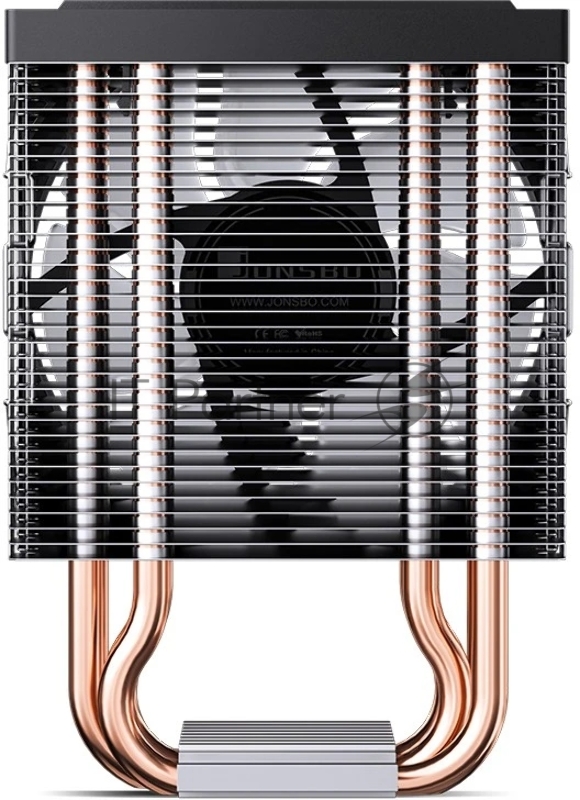 Кулер для процессора/ CPU Cooler JONSBO CR-1300 EVO (160W, 4-pin PWM, 128mm, Al/Cu, 4x6mm, FRGB, 1x90mm, 42CFM, 28.2dBA, 2000RPM, S: 1700/1200/115X, AM5/AM4, Black)
