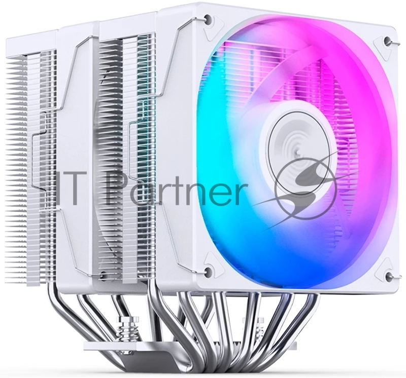 Кулер для процессора/ CPU Cooler JONSBO CR-3000E(Color) (260W, 4-pin PWM, 155mm, Al/Cu, 6x6mm, FRGB, 2x120mm, 72.23CFM, 34.0dBA, 1600RPM, S: 1851/1700/1200/115X, AM5/AM4, White)