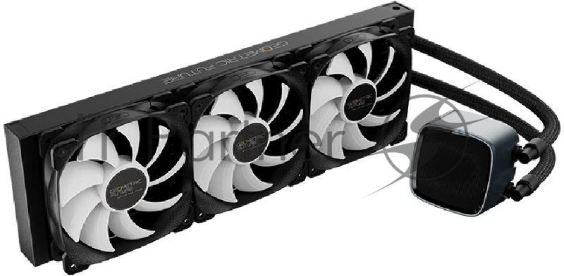 Система жидкостного охлаждения Water Cooling System Geometric Future Eskimo Pro 360 (240W, 360mm, ARGB, Black/ Fans: 3x120mm, 80.81CFM, 34.2dBA, 2000RPM/ Pump height 54mm, 3200RPM, Rad thickness 27mm/ S: 1851, 1700, 1200, 115X, 2011, 2066, AM5, AM4)