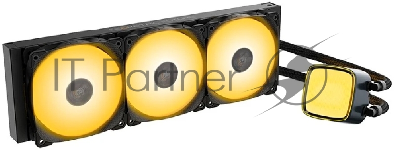 Система жидкостного охлаждения Water Cooling System Geometric Future Eskimo Pro 360 (240W, 360mm, ARGB, Black/ Fans: 3x120mm, 80.81CFM, 34.2dBA, 2000RPM/ Pump height 54mm, 3200RPM, Rad thickness 27mm/ S: 1851, 1700, 1200, 115X, 2011, 2066, AM5, AM4)