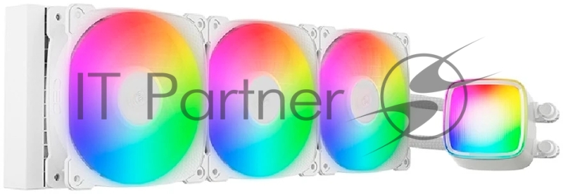 Система жидкостного охлаждения Water Cooling System Geometric Future Eskimo Pro 360 (240W, 360mm, ARGB, White/ Fans: 3x120mm, 80.81CFM, 34.2dBA, 2000RPM/ Pump height 54mm, 3200RPM, Rad thickness 27mm/ S: 1851, 1700, 1200, 115X, 2011, 2066, AM5, AM4)