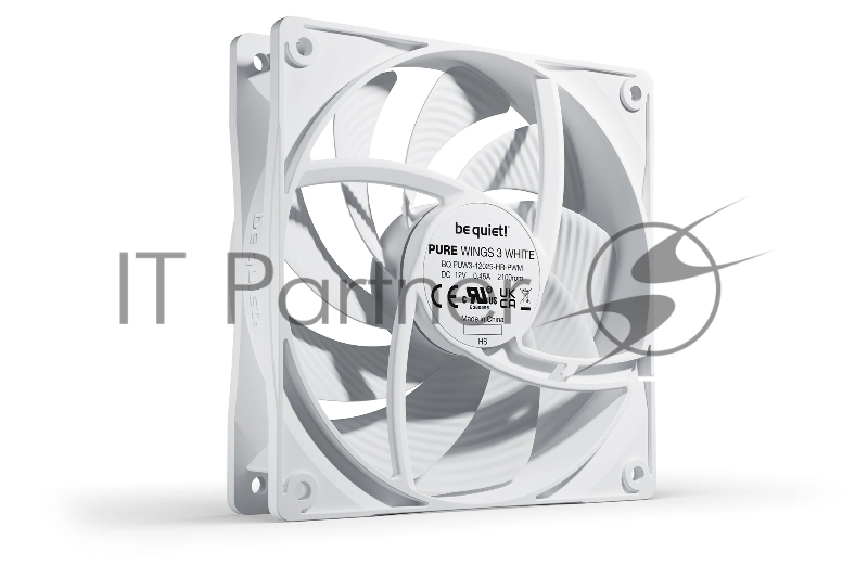 Кулер для корпуса Case Cooler be quiet! PURE WINGS 3 120mm PWM high-speed (120x120x25mm, 4-pin PWM, 59.6CFM, 30.9dBA, 2100RPM, White)
