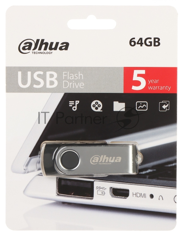 Флеш Диск Dahua U116 16Gb <DHI-USB-U116-20-16GB>, USB2.0, с поворотной защитой