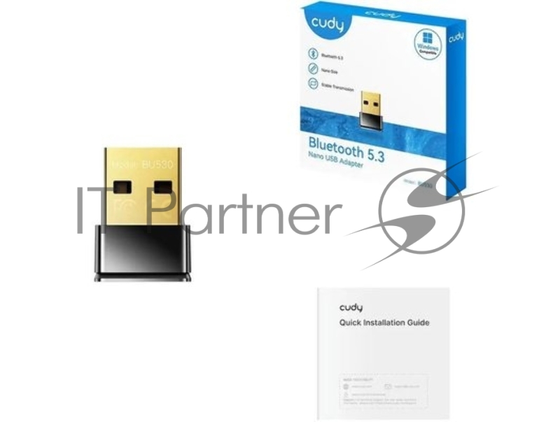 Адаптер беспроводной связи CUDY Bluetooth 5.3 Nano USB Adapter, Nano Size, USB 2.0, Windows 11/10/8.1/7