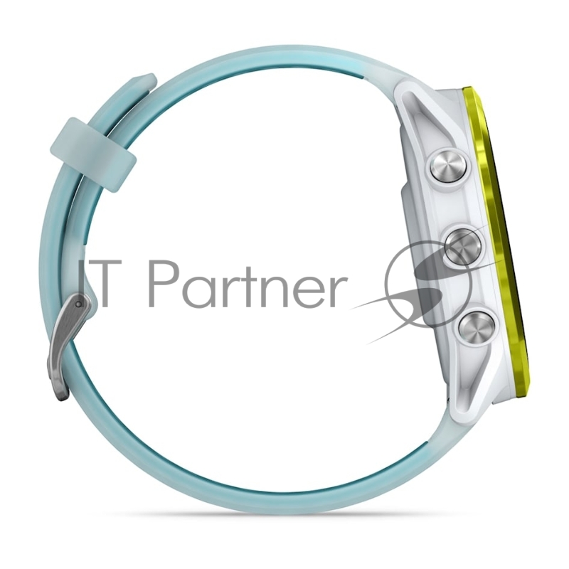 Смарт-часы Garmin Forerunner 570 белый, желный безель, бирюзовый ремешок 47мм