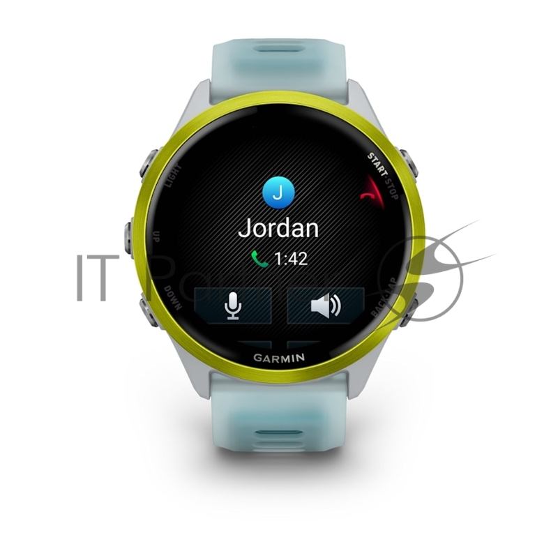 Смарт-часы Garmin Forerunner 570 белый, желный безель, бирюзовый ремешок 47мм