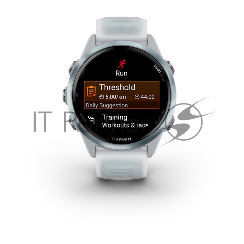 Смарт-часы Garmin Forerunner 570 белый, голубой безель, бело-голубой ремешок 42мм