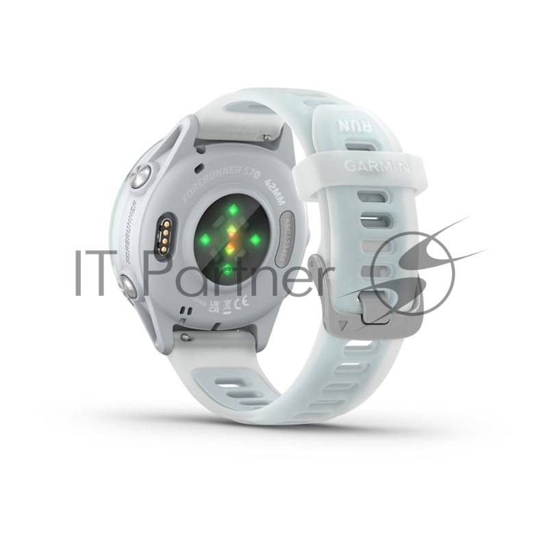 Смарт-часы Garmin Forerunner 570 белый, голубой безель, бело-голубой ремешок 42мм