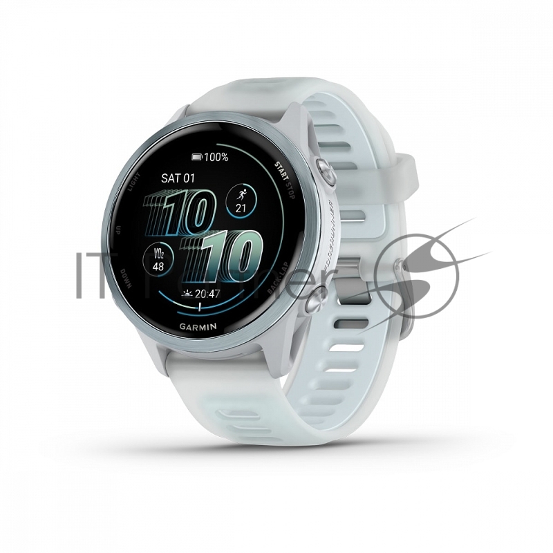 Смарт-часы Garmin Forerunner 570 белый, голубой безель, бело-голубой ремешок 42мм