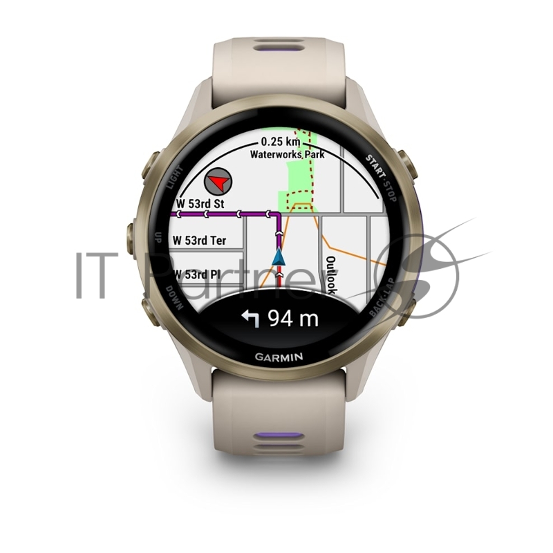 Смарт-часы Garmin Forerunner 970 золотистый титановый безель, серо-фиолетовый ремешок 47мм