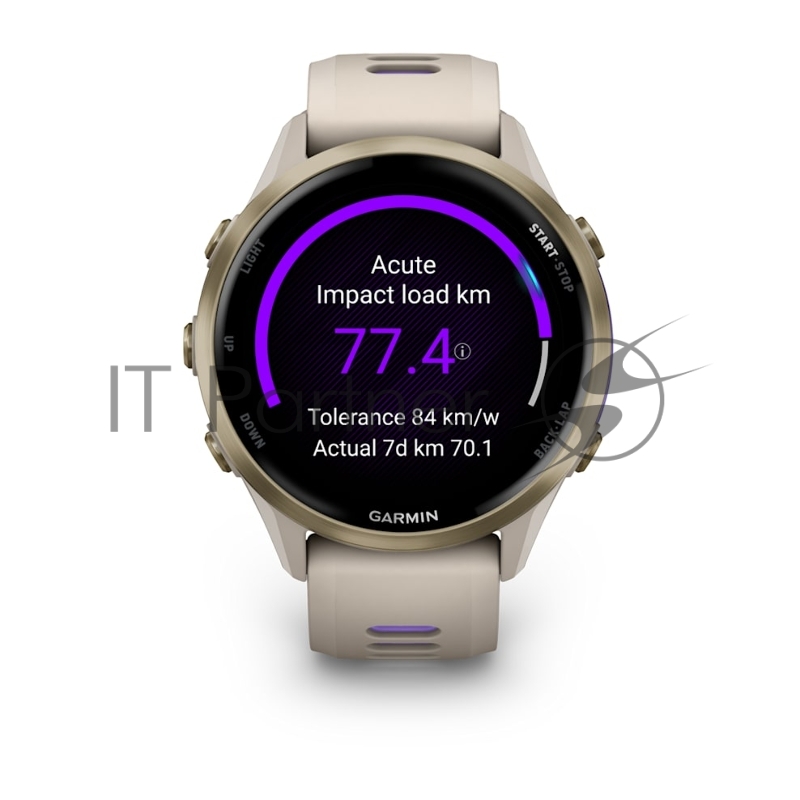 Смарт-часы Garmin Forerunner 970 золотистый титановый безель, серо-фиолетовый ремешок 47мм