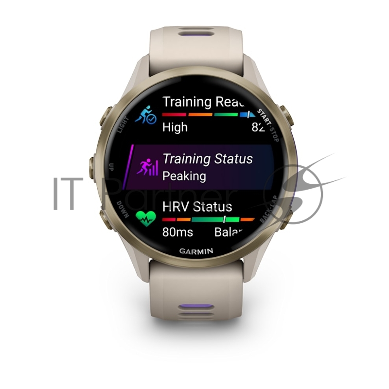 Смарт-часы Garmin Forerunner 970 золотистый титановый безель, серо-фиолетовый ремешок 47мм