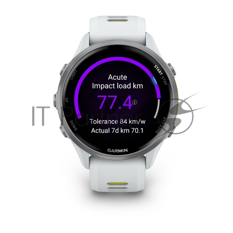 Смарт-часы Garmin Forerunner 970 белый, титановый безель, бело-желтый ремешок 47мм