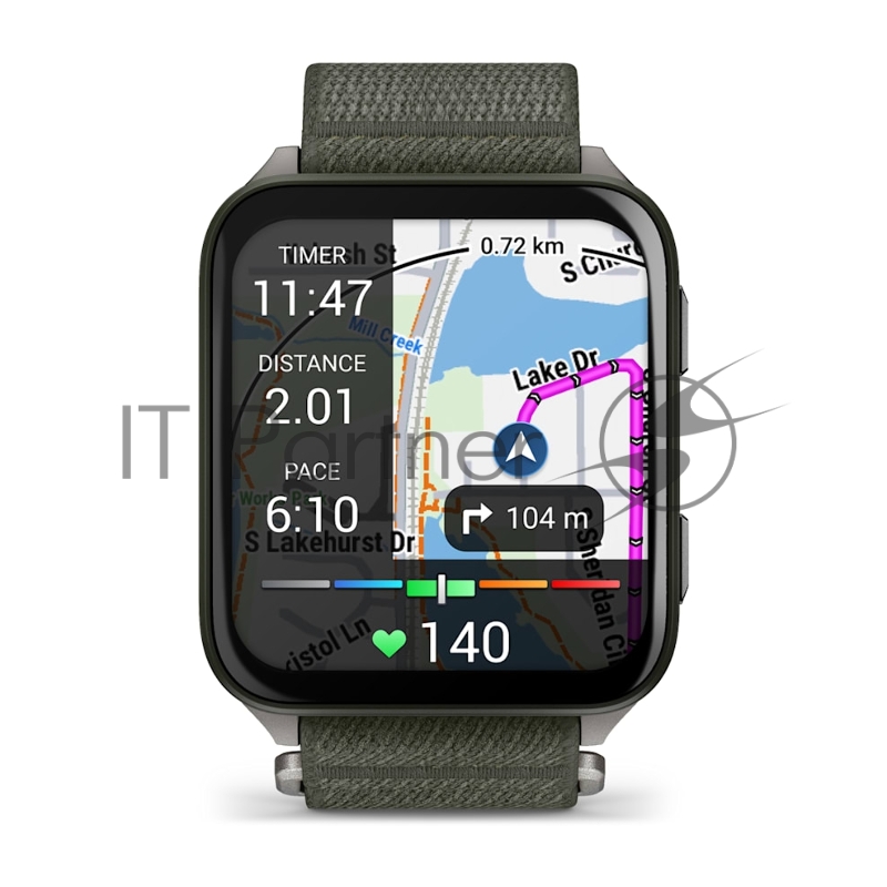 Смарт-часы Garmin Venu X1 темно-зеленый, нейлоновый ремешок 41x46мм