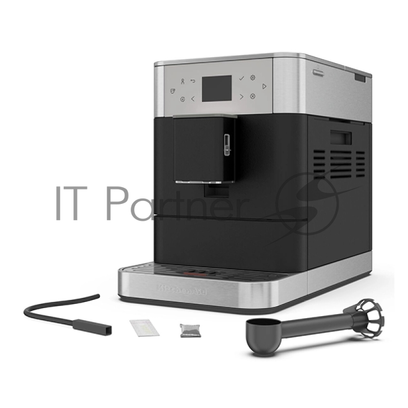 Автоматическая эспрессо-машина KitchenAid, 2.2 л, одновременное приготовление двух чашек, 5 уровней крепости кофе, автоматическая очистка, автоматическая декальцинация, цветной дисплей, сенсорное управление, 15 рецептов, автоматическое вспенивание мо