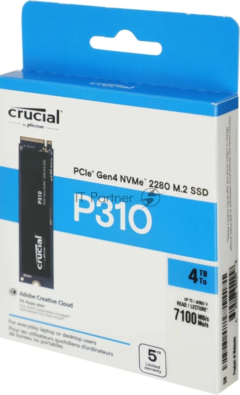 Твердотельный накопитель SSD Crucial P310 4TB PCIe Gen4 NVMe 2280 M.2 SSD CT4000P310SSD8