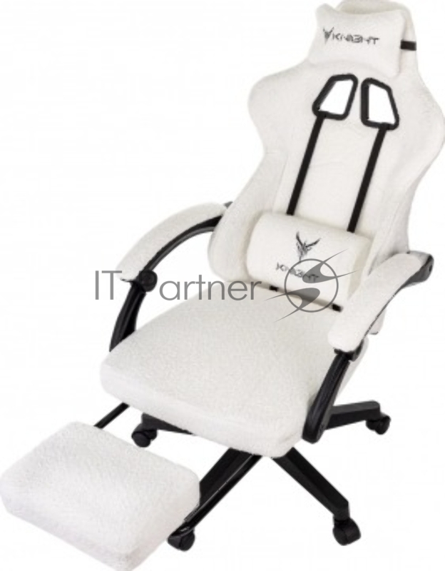 Кресло игровое Knight Lord/F Camby 01 молочный, крестов. пластик, подст. для ног