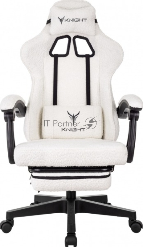 Кресло игровое Knight Lord/F Camby 01 молочный, крестов. пластик, подст. для ног