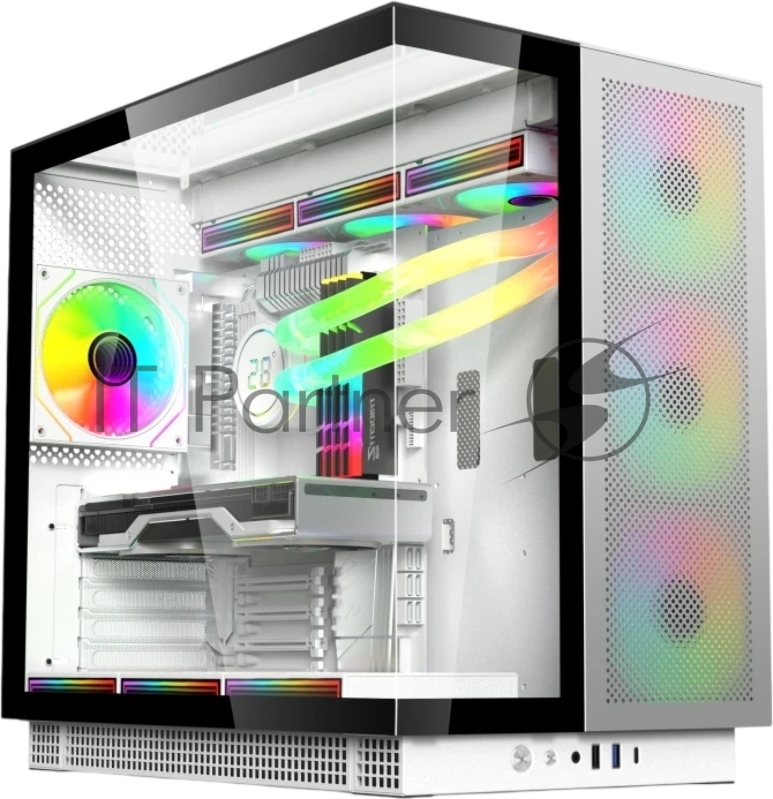 Корпус компьютерный ACD Phantom 100 ATX, Type-C + 2XUSB3.0+HD audio combo, 4X120mm ARGB fans+Remote control, See View case, TG, Aluminum.