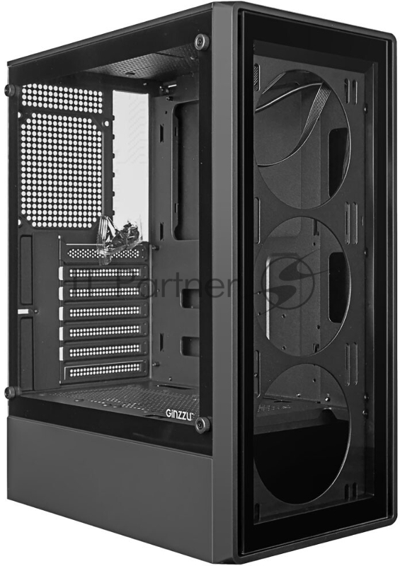 Компьютерный корпус Ginzzu CL125 ATX передняя панель Стекло
