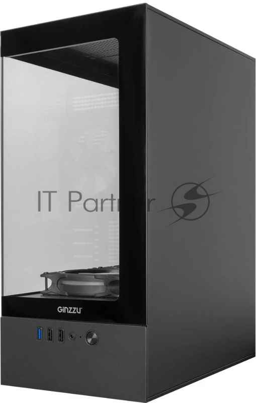 Компьютерный корпус Ginzzu CL475 mATX FAN 3*12LC4 передняя панель Стекло
