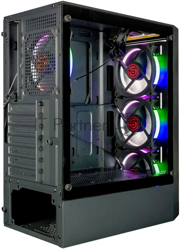 Компьютерный корпус Ginzzu CL325 ATX FAN 4*RR4 FRGB передняя панель Стекло