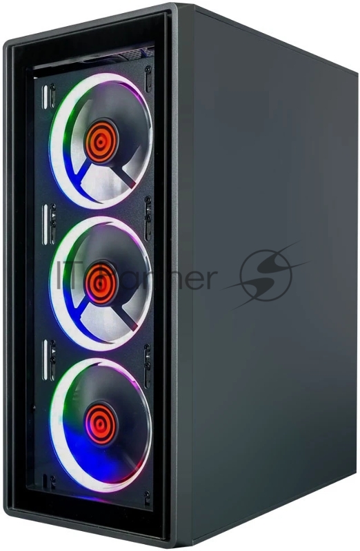 Компьютерный корпус Ginzzu CL325 ATX FAN 4*RR4 FRGB передняя панель Стекло