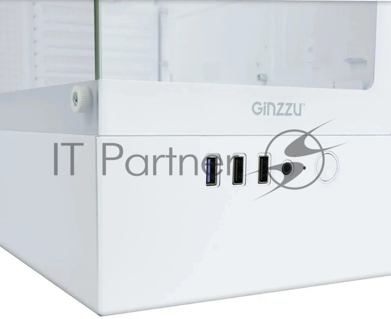 Компьютерный корпус Ginzzu CL485 mATX FAN 3*12LD4 передняя панель Стекло Белый