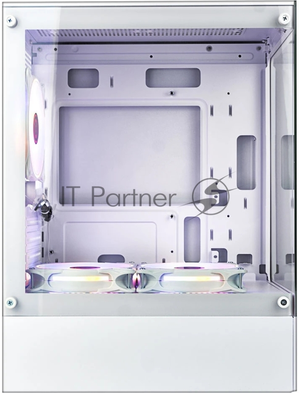 Компьютерный корпус Ginzzu CL485 mATX FAN 3*12LD4 передняя панель Стекло Белый