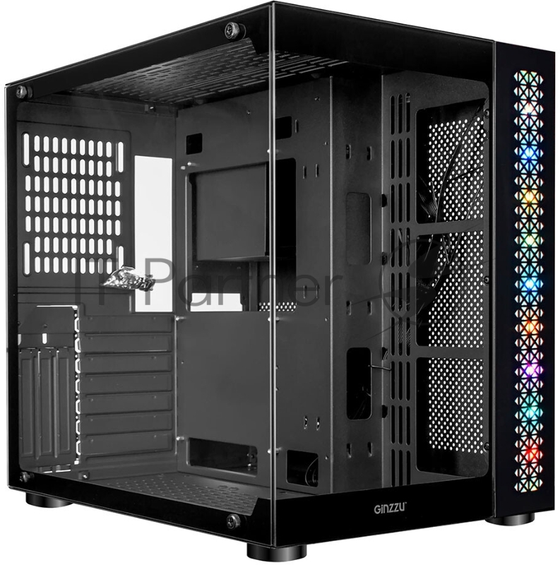 Компьютерный корпус Ginzzu V501 закаленное стекло 1*USB 3.0,1*USB 2.0, AU ATX