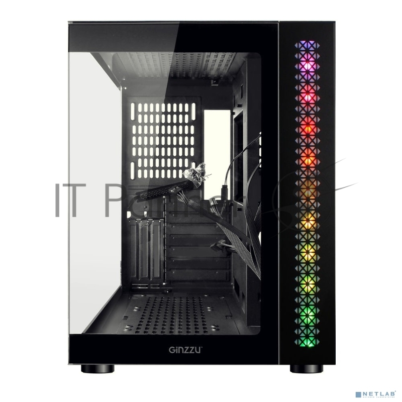 Компьютерный корпус Ginzzu V501 закаленное стекло 1*USB 3.0,1*USB 2.0, AU ATX