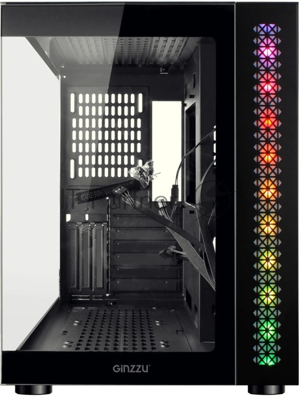 Компьютерный корпус Ginzzu V501 закаленное стекло 1*USB 3.0,1*USB 2.0, AU ATX
