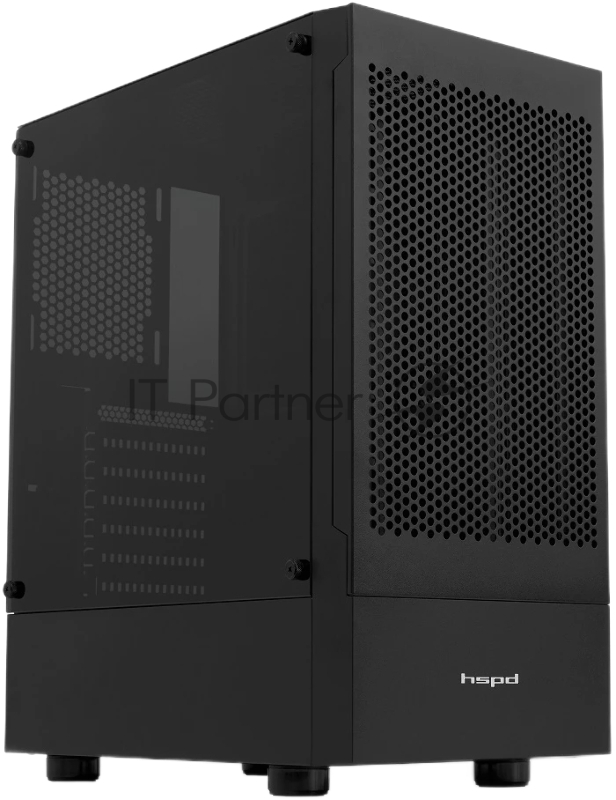 Корпус без блока питания Case HSPD M540, Mesh Mid Tower, Black, TG, 0.45 SPCC, no fans, ATX, mATX, mITX, 160/300/150mm, 2x2.5, 2x3.5, 7xPCI, 1xUSB-A 3.0, 2xUSB-A 2.0, 365x216x405mm