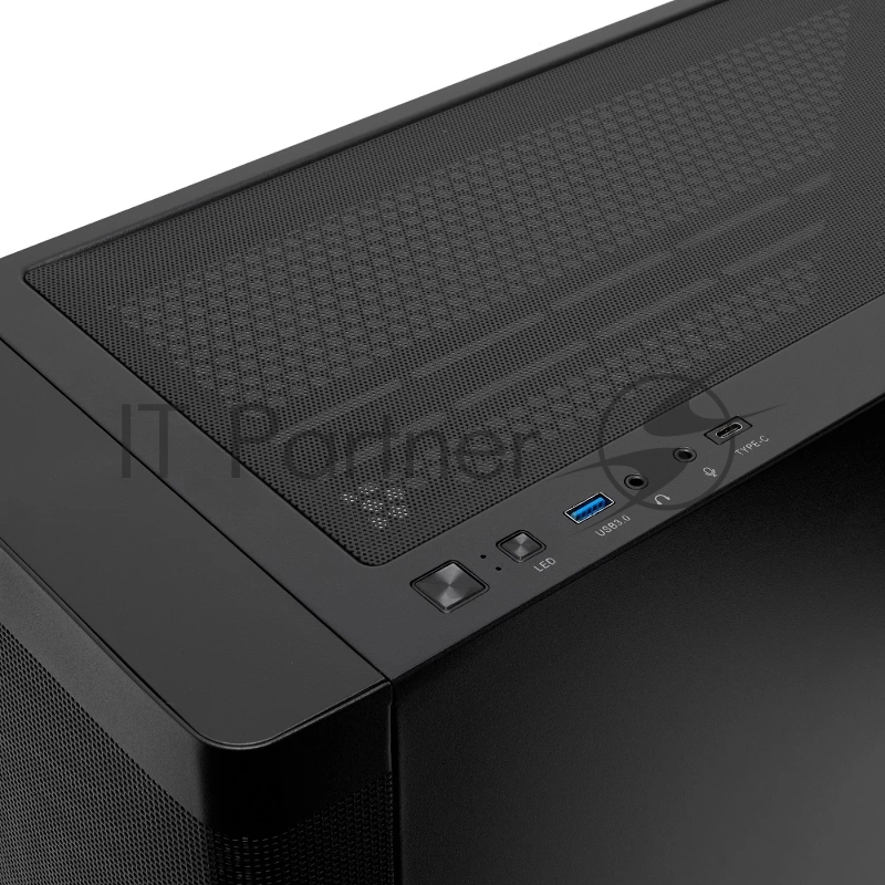 Корпус без блока питания Case HSPD M740, Mesh Mid Tower, Black, TG, 0.6 SPCC, no fans, E-ATX, ATX, mATX, mITX, 170/400/200mm, 4x2.5, 2x3.5, 7xPCI, 1xUSB-A 3.0, 1xUSB-C 3.0, 460x218x450mm