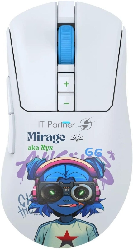 Мышь A4Tech Bloody R73 Ultra Duo белый/рисунок оптическая 20000dpi беспров. USB/USB-C 7but (R73 ULTRA DUO NYX MIRAGE)