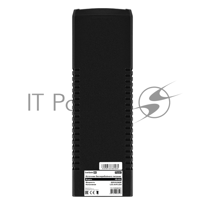 Источник бесперебойного питания ExeGate Power NB-650.LED.AVR.2SH (650VA/390W, LED, AVR, 2*Schuko, батарея 12V 7Ah, Black)