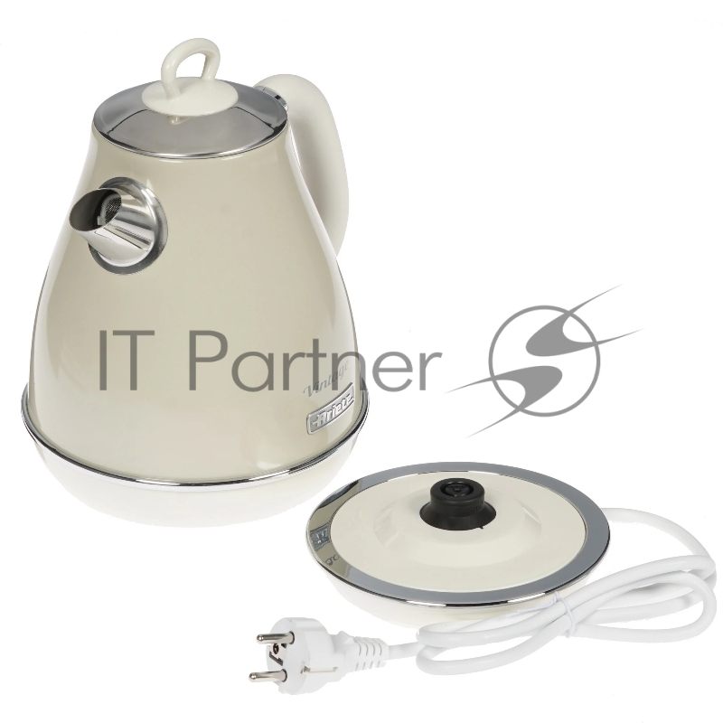 Чайник Ariete Vintage 2869/03 электрический. Мощность 2000 Вт, объем 1.7 л, цвет бежевый (6/60)