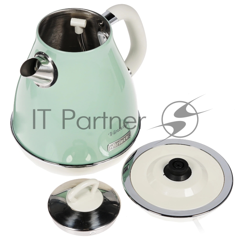Чайник Ariete Vintage 2869/04 электрический. Мощность 2000 Вт, объем 1.7 л, цвет зеленый (6/60)