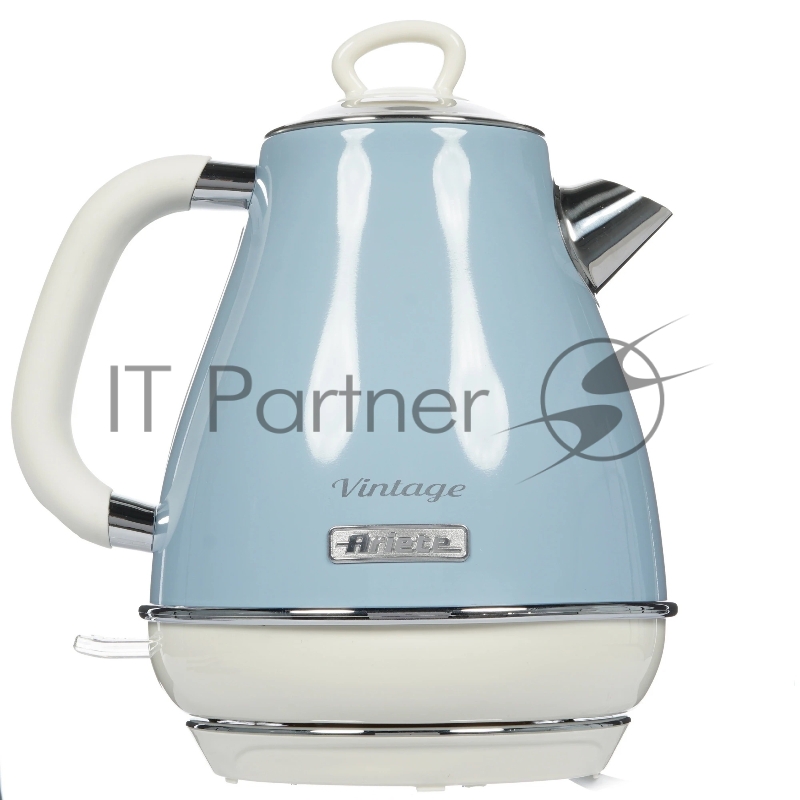 Чайник Ariete Vintage 2869/05 электрический. Мощность 2000 Вт, объем 1.7 л, цвет голубой (6/60)