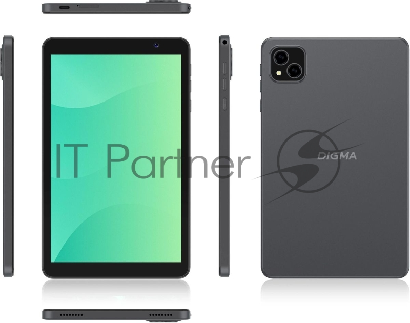Планшет Digma G8 SC9863A (1.6) 8C RAM3Gb ROM32Gb 8 IPS 1280x800 4G Android 15 Go темно-серый 5Mpix 2Mpix BT WiFi microSD 128Gb 4000mAh 191hrs